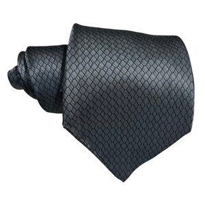 DKNY men's tie gray silver 100% silk necktie approx 4" wide 60" long